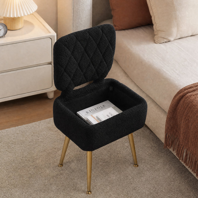 Upholstered Sherpa Butterfly Chair, Black Sherpa