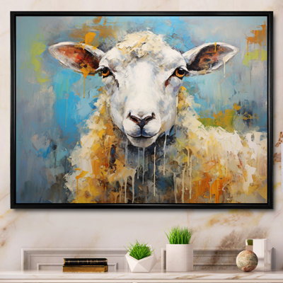 Encaustique bleu et mouton beige - imprimé