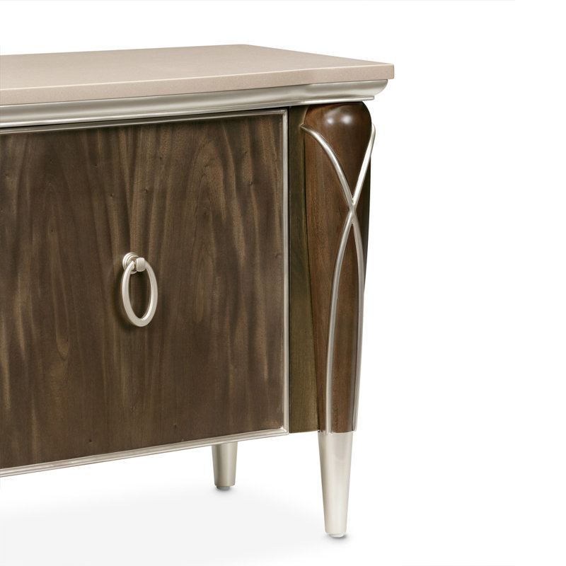 Villa Cherie Media Cabinet, Hazelnut/Chardonnay/Ivory