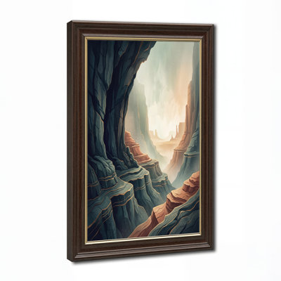 «Straticate Rock Layers in Misty Canyon», art mural sur toile