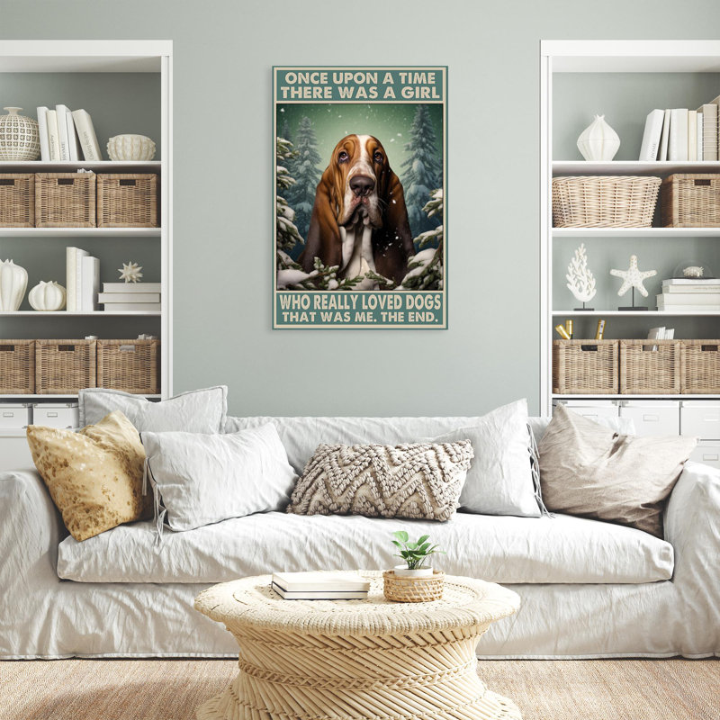 Basset Hound Who Really Loved Dogs 1, H 36 po x l 24 po x P 1,25 po