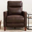Fauteuil inclinable en cuir pleine fleur Tatum avec appui-tête électrique-104469268