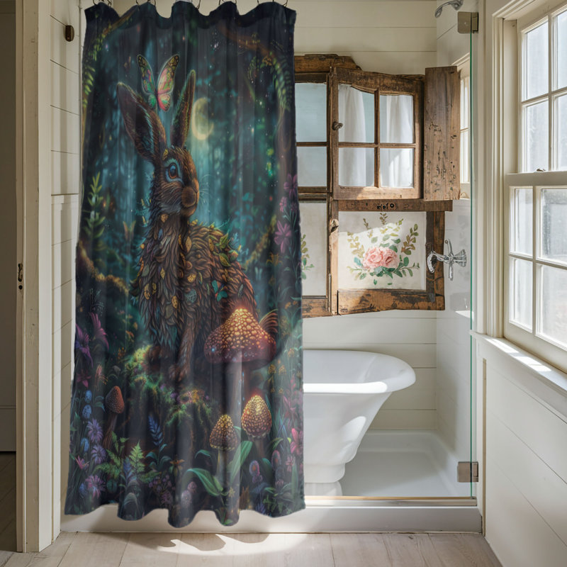 Rideau de douche standard 1 pièce Enigmatic Enchanted Grove, H 74 po x l 71 po