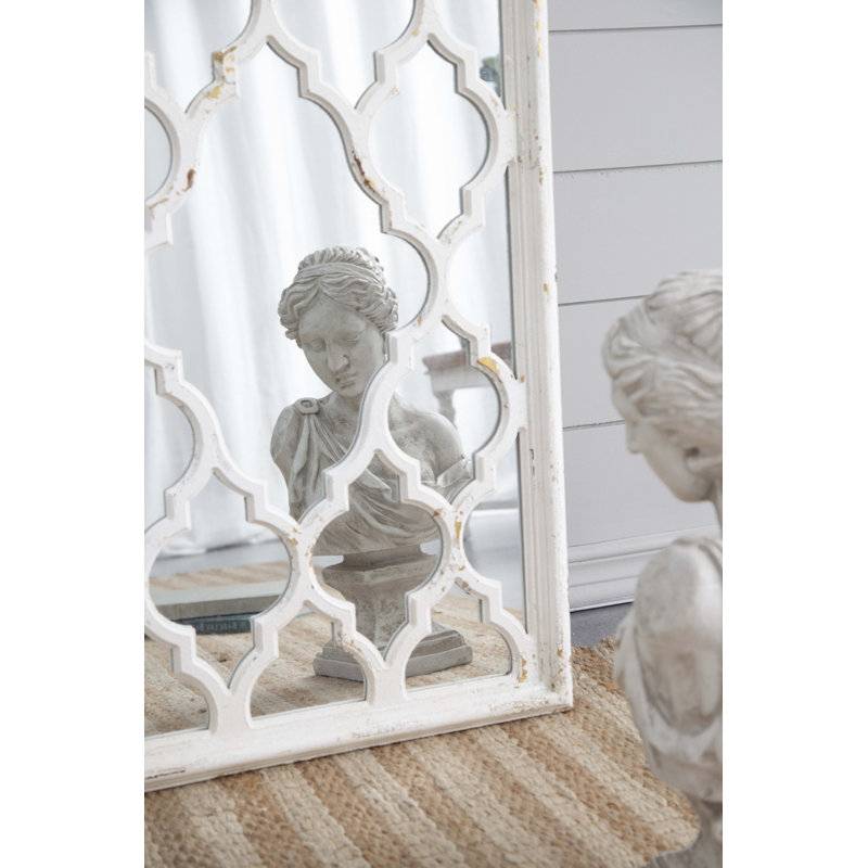 Miroir de plancher blanc vieilli 24 po x 60 po