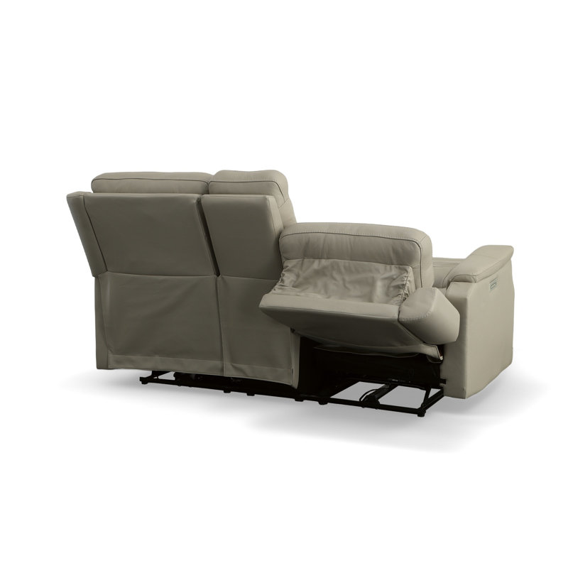 Eamon Reclining Loveseat with Console, Power Headrests & Lumbar, Gray