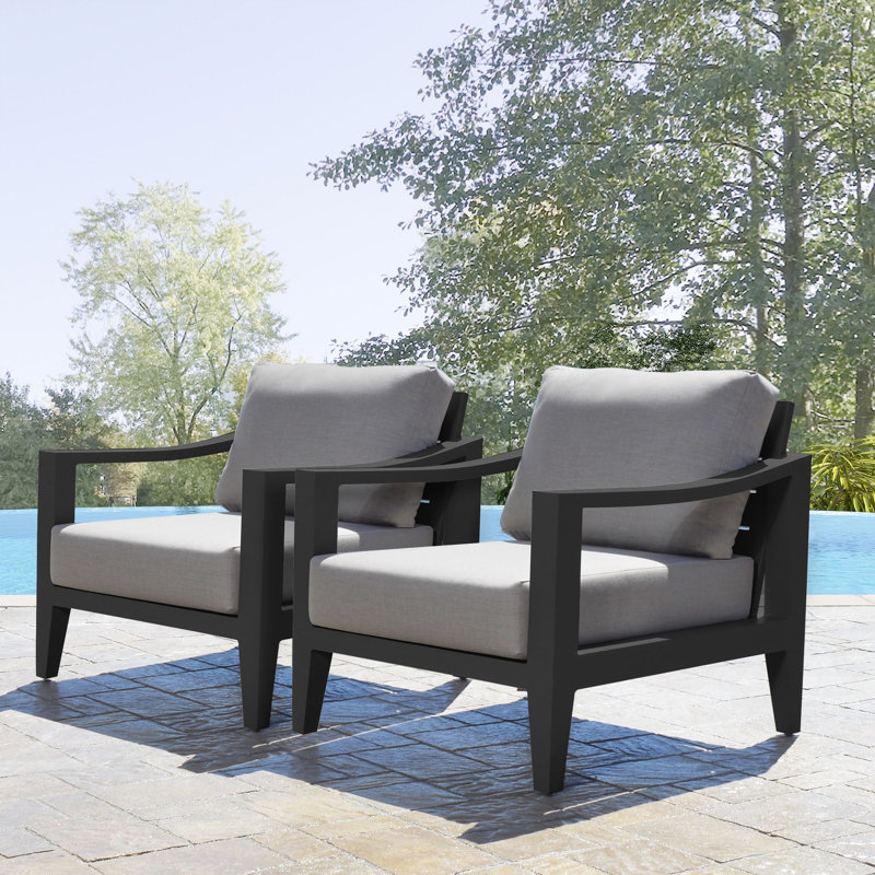 Solstice Patio Chair with SunbrCushions, Grey, Dark Grey