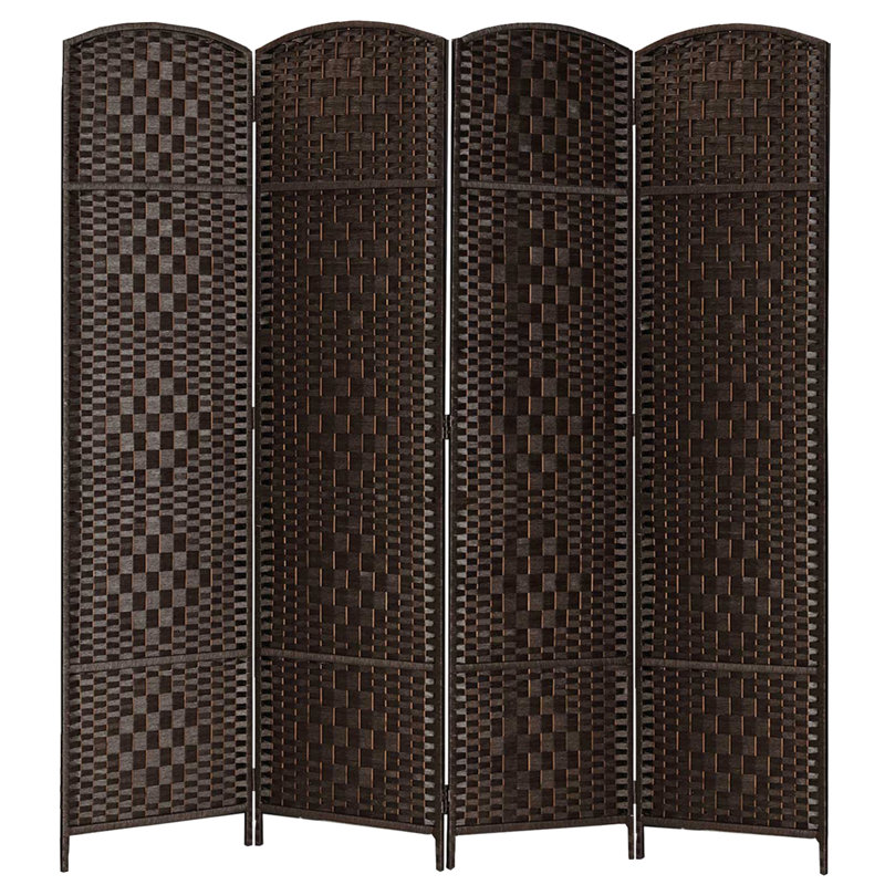 Cloison d'intimité à double charnière pliante en fibre tissée Birbal 72 po H