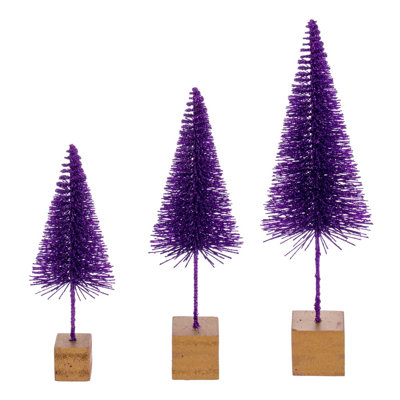 8"-10"-12" Plum Bottle Brush Tree Set/3