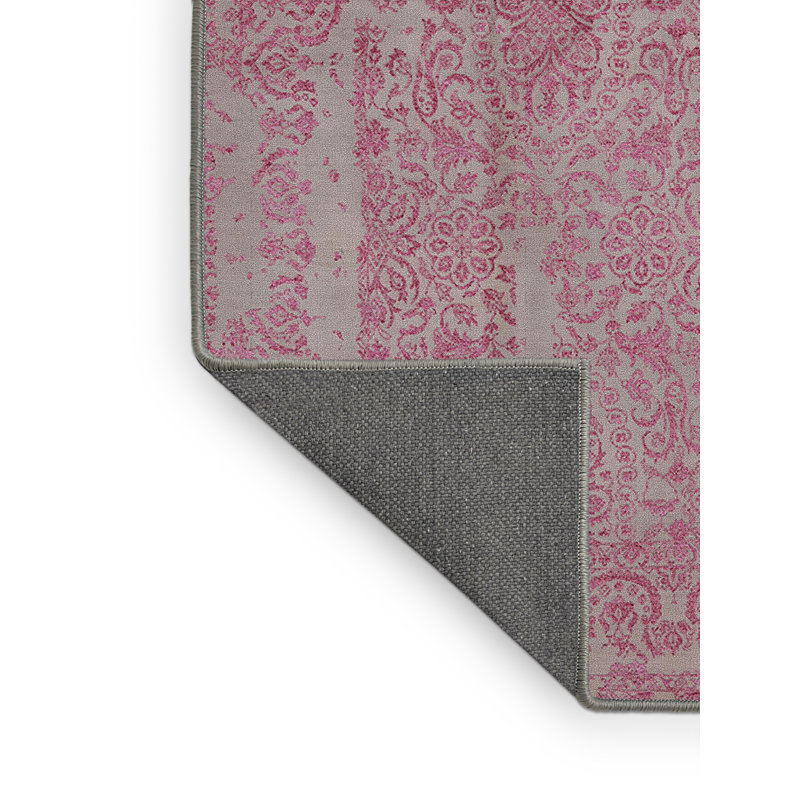 Tapis floral rose / ivoire, Rectangle 8 pi x 12 pi