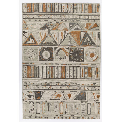 Nimah Abstract Area Rug in Ivory/Brown