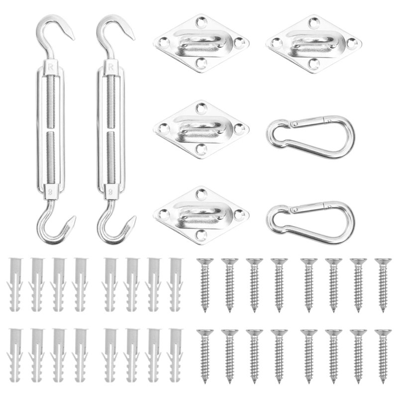 Sunshade Sail Accessory Silver Stainless Steel Adjustable Armrests for Tension and Support