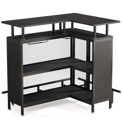 36” X 48” L-Shaped Home Bar Unit With Footrest