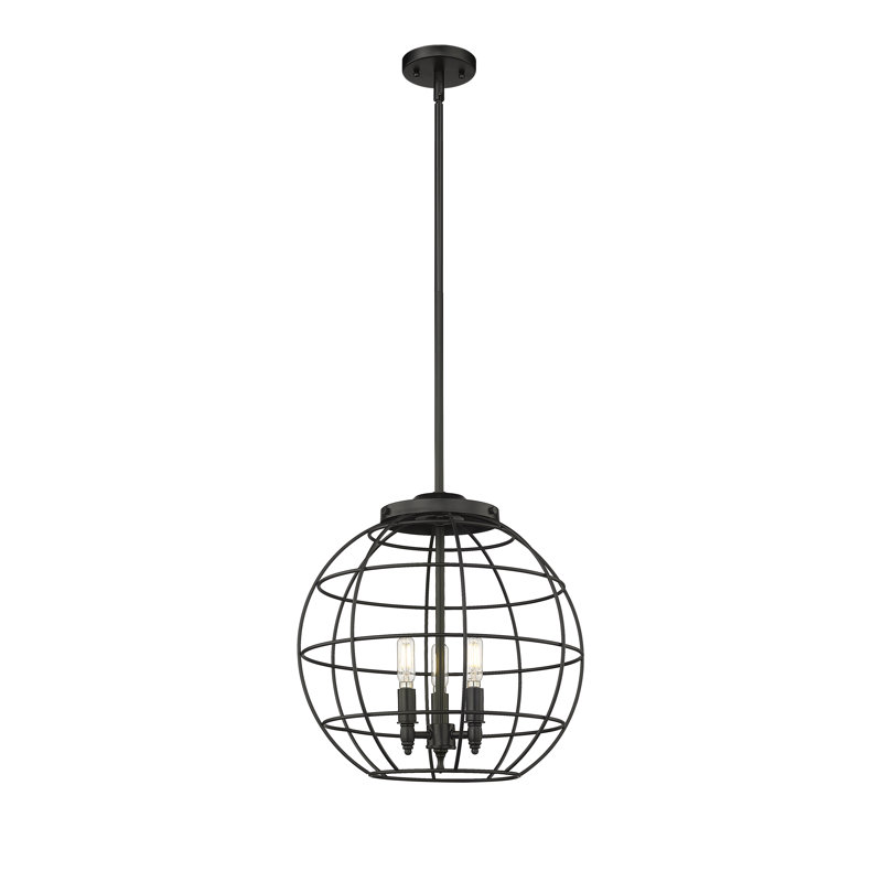 Luminaire suspendu sur tige 3 lumières Lake Placid, H 48,75 po x l 16 po x P 16 po, Chrome poli