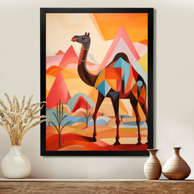 Camel In Colorful Sahara Desert Landscape I - Camel Animal Wall Decor