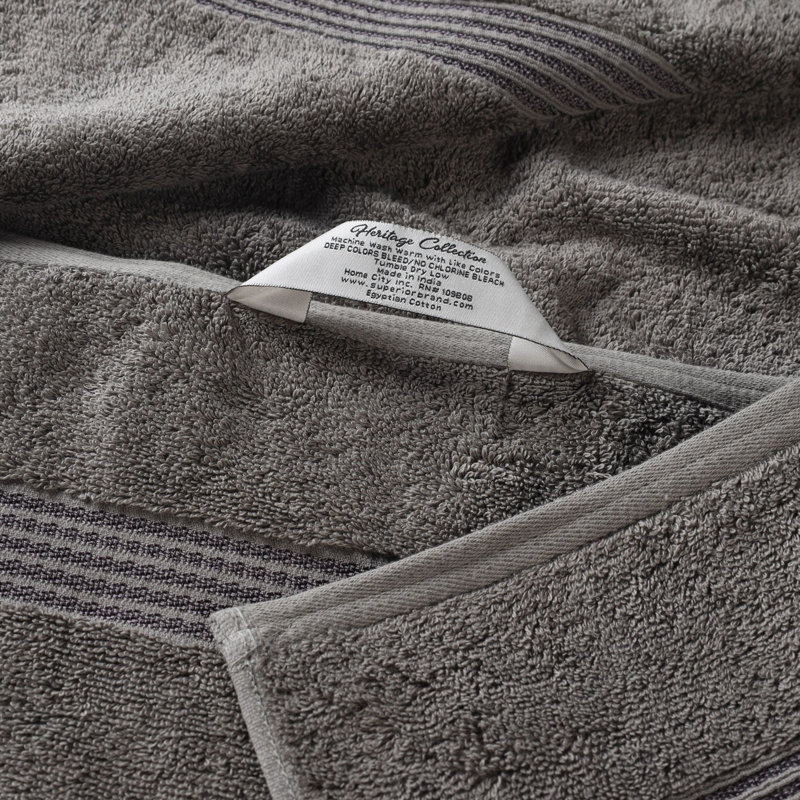 Ensemble de draps de bain ou de serviettes Oleg Heritage, Gris anthracite, Draps de bain - paquet de 2