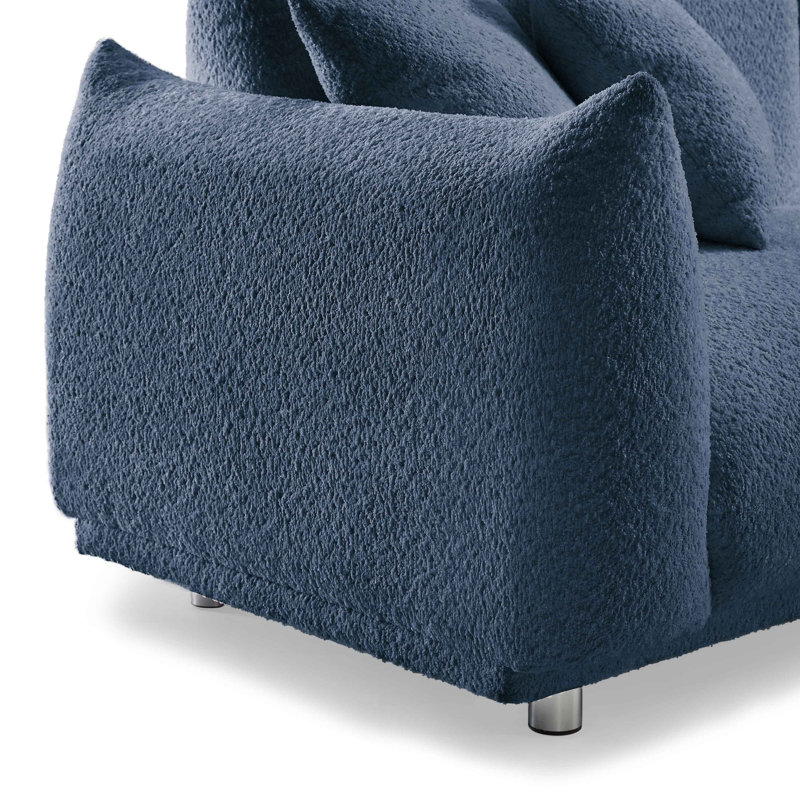 Canapé Arnya , Bouclé bleu, H 29 po x l 88,9 po x P 37 po, 3