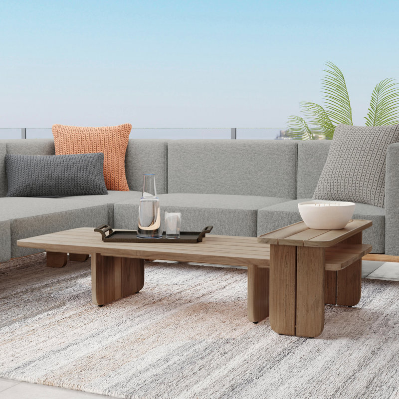 Hudson 63" Outdoor Coffee Table Natural