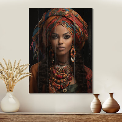 Maryon, beauté ornée d'Afrique I sur bois