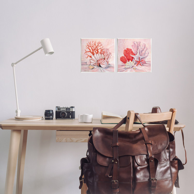 «Pink Coral Still Life», ensemble de 2 plaques murales par Paul Brent