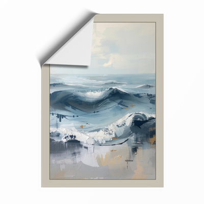 Mountains at Sunrise Scandinavian - Framed Print