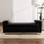 Banc de rangement multifonctionnel noir de 66 pouces avec des pieds en bois massif, 2 coussins décoratifs et un design élégant, pour un couloir exquis-129017388-129017389