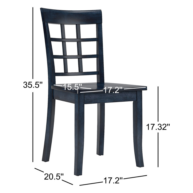 Alexa-Mae 17.32'' H Solid Wood Side Chair, Antique Denim