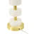 Modern Vintage Table Lamp with White Acrylic & Brass Finish, White Fabric Drum Shade, Ideal for Living Room Bedroom Home Décor