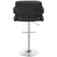 Tabouret de bar contemporain avec revêtement noir et repose-pieds réglable