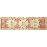 One-of-a-Kind Hand-Knotted 1960s 2'9" x 9'10" Runner Wool Area Rug in Beige/Red/Brown