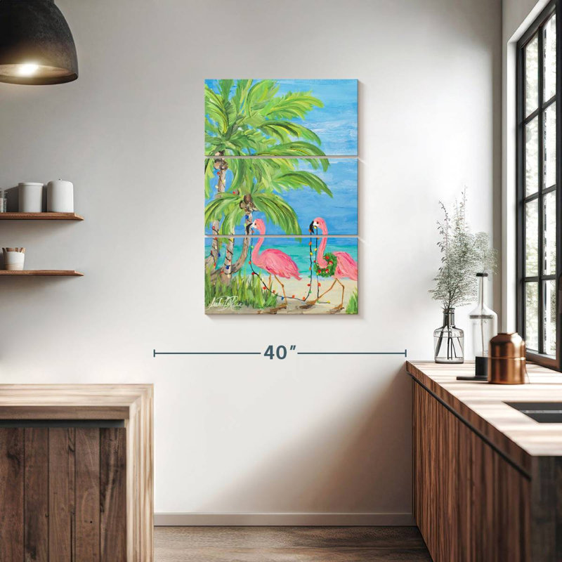Ketti Flamingo Christmas II, H 38 po x l 24 po
