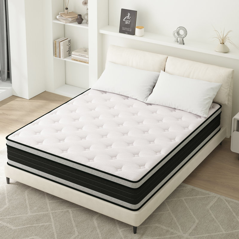 Gehrmann 26cm Medium Hybrid Sprung Mattress In A Box Pillow Top Mattresses, Super King (6')