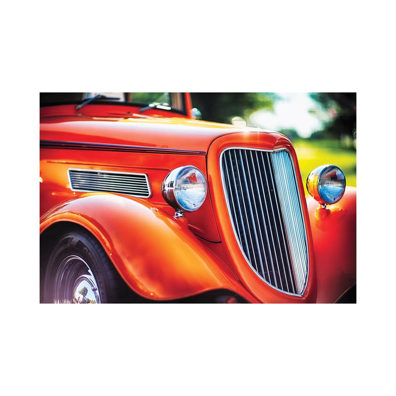 Chrome And Smooth Curves Of A Roadster by George Oze - Wrapped Canvas Print, 101.6 cm H x 66.04 cm W x 1.91 cm D