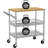 3 Tier Heavy Duty Metal Rolling Utility Cart with Wooden Top, 400 LBS Total Capacity, Multifunctional Storage Cart for Kitchen, Office, Patio & Laundry