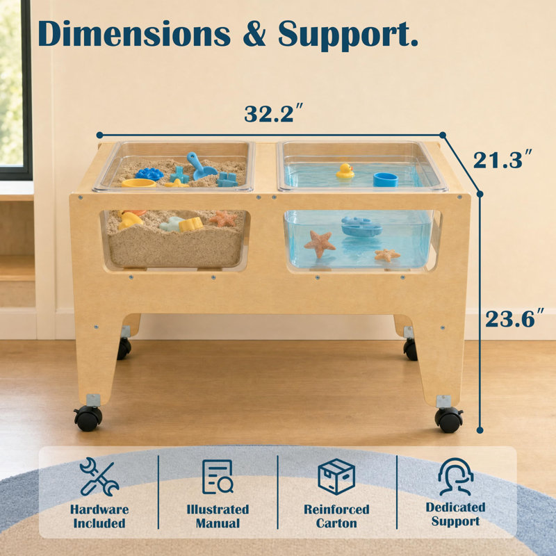 Adjustable Activity Table, Dual Bin