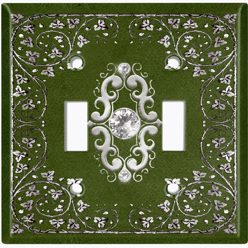 Patterned 2 - Gang Toggle Light Switch Standard Wall Plate