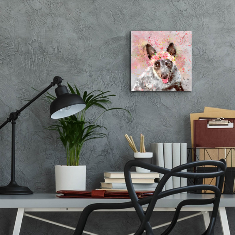 Art mural en verre épique «Flower Crown, H 12 po x l 12 po x P 0,13 po