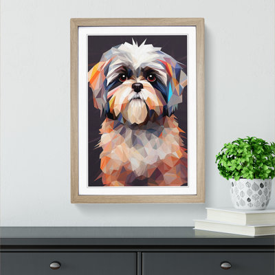 Shih Tzu Geometric - Framed Print