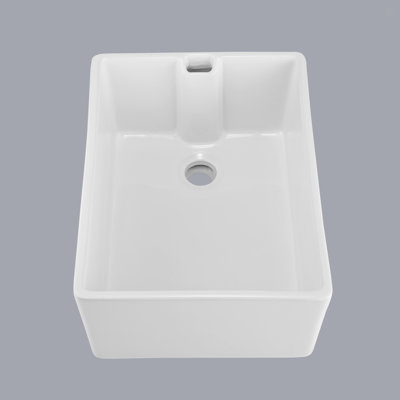 23.6" L X 18" W White Ceramic Single Bowl Kitchen Sink