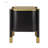 Contemporary 2 Drawers Nightstand With Curved Profile, Metal Feather-Shaped Handles, And Exposed Legs For Bedroom And Living Room, Easy Assembly-1335144280