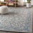 Hagerman Vintage Filigree Textured Weave Gray/Navy Indoor/Outdoor Rug-1890326521