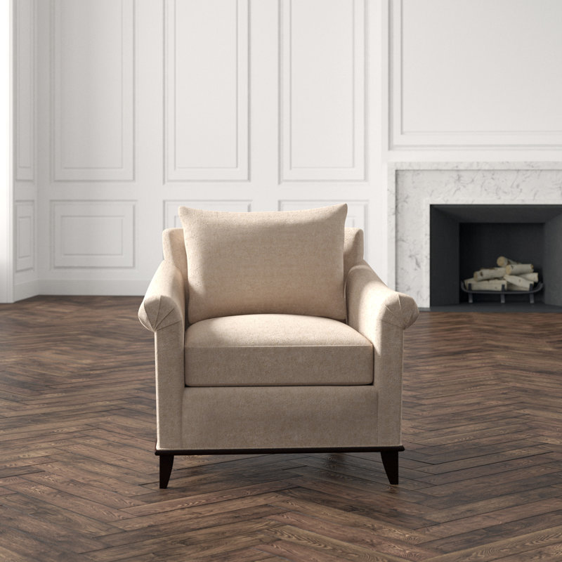 Drake Armchair, American Walnut, Nimes Denim