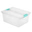 Bac de rangement en plastique empilable avec couvercle à loquet transparent Sterilite, transparent (paquet de 4)-99476628-99476633