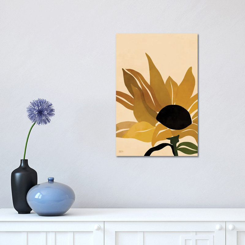 Sunflower 1 Piece Wall Art on Canvas, 30.48 cm H x 45.72 cm W, Wrapped Canvas