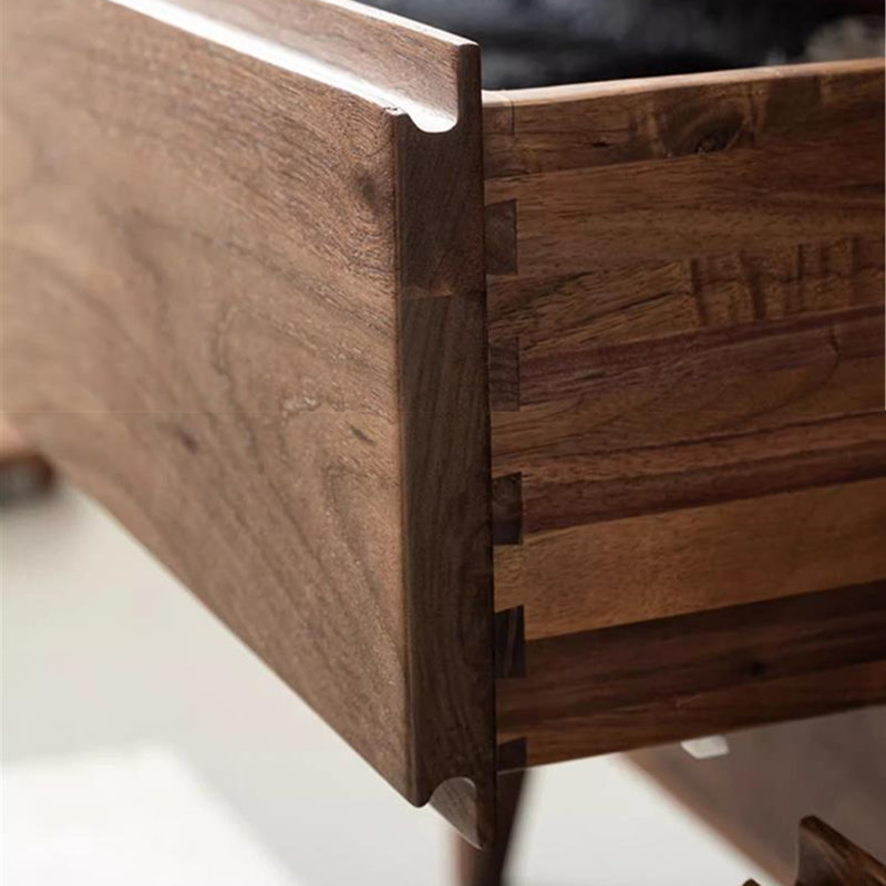 Commode d'appoint minimaliste de couleur noyer