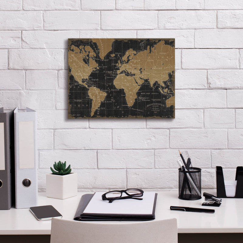 "Epic Graffiti" Mappemonde Borderless "par Pela Studio, art mural sur toile, H 12 po x l 16 po x P 0,75 po