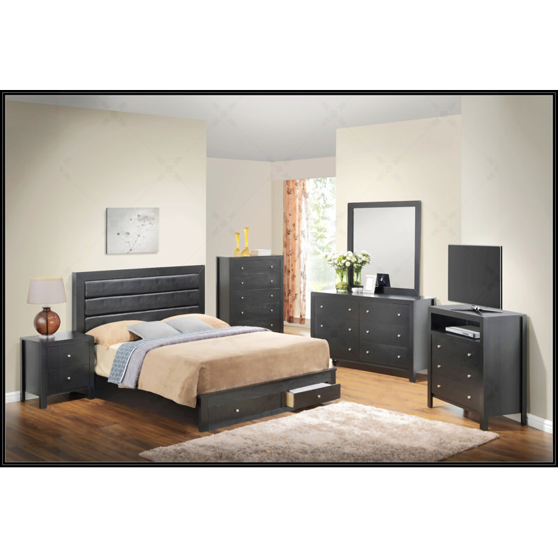 King Storage Bed, Black, King