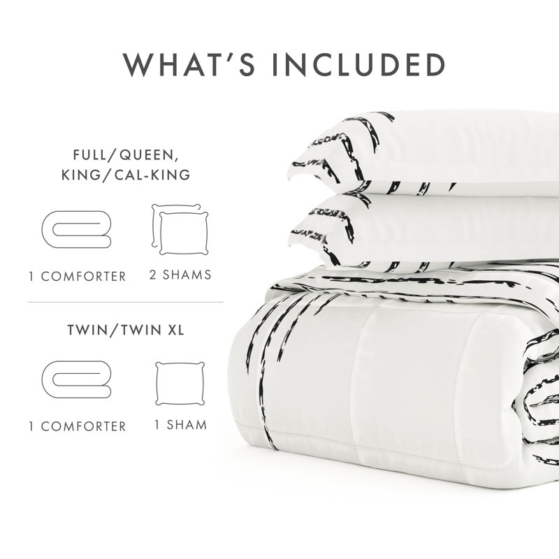 Full/Queen Gray Reversible Down Alternative Comforter Set