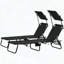 Ensemble 2 pièces de chaise longue pliante avec abat-jour et inclinable à 5 niveaux-963162364
