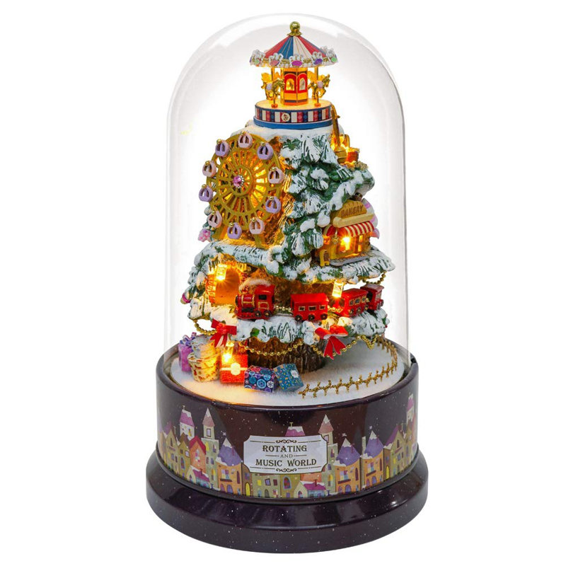 Miniature Wizardi Roombox Kit - Ensemble de maison de poupée rotative de Noël