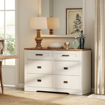 Laziza  Solid Wood Farmhouse Dresser For Bedroom With 6 Drawers